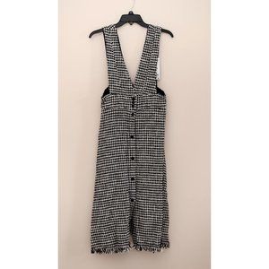 Zara black&white tweed pinafore overall dress